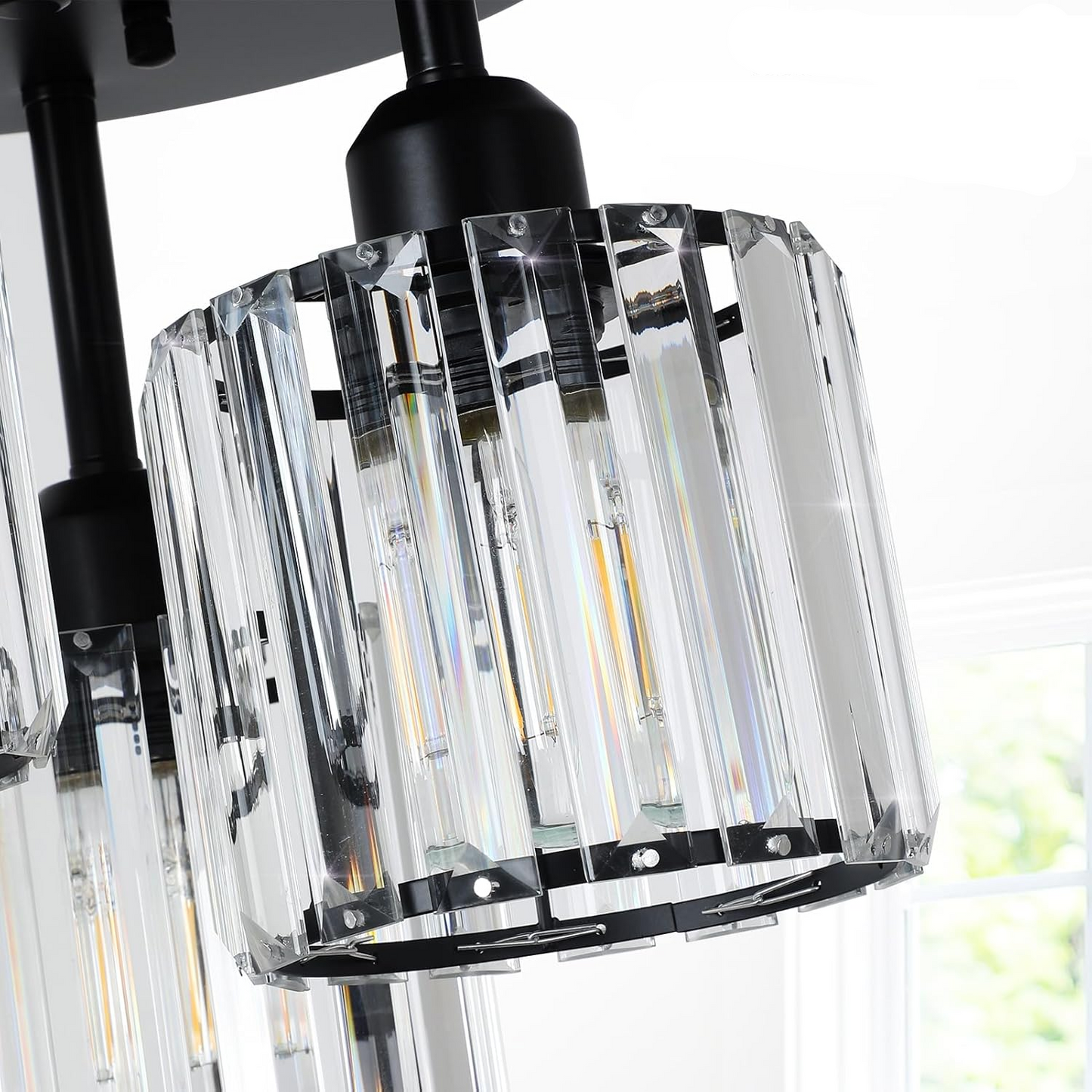 Murvista - Stijlvolle Kristallen Semi Plafondlamp Voor Moderne Slaapkamers