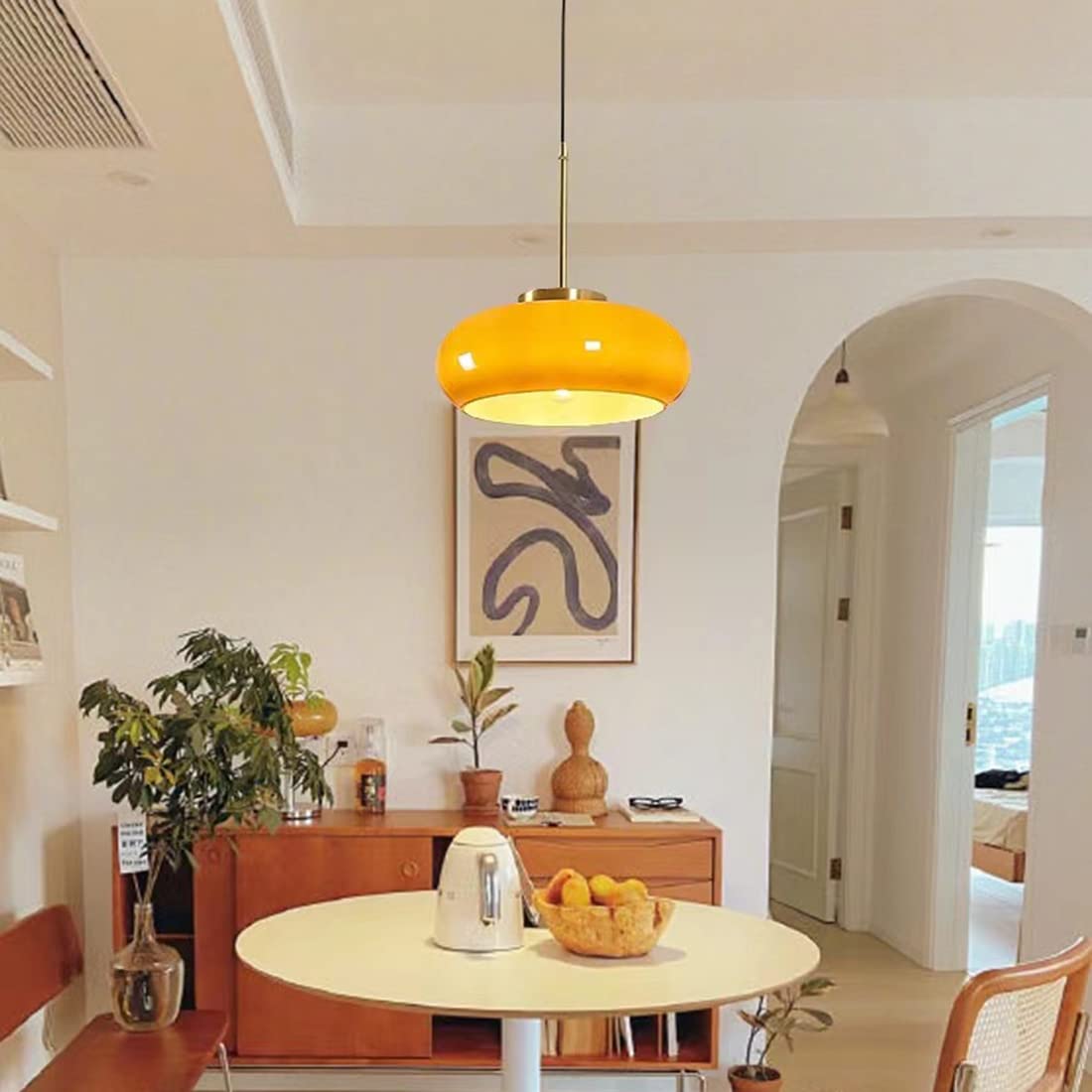Zyra – Broodvorm Glazen Hanglamp (Moderne Eetkamerlamp)