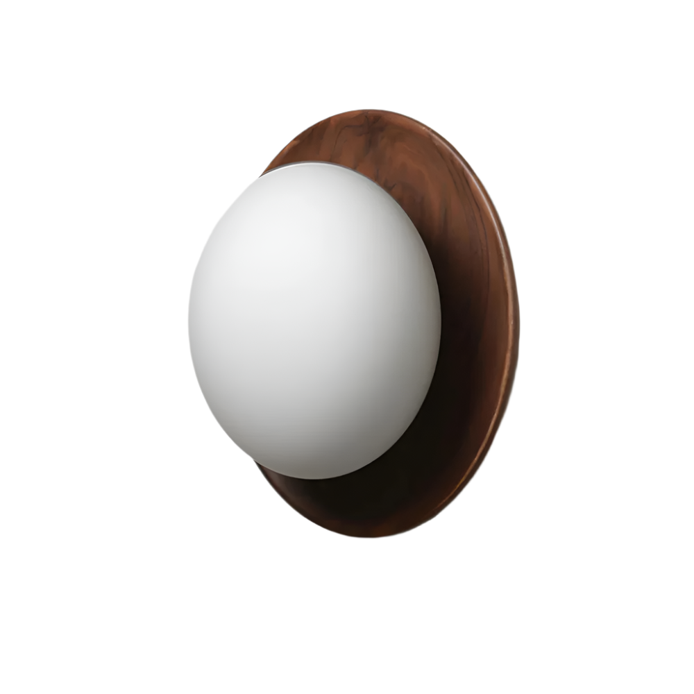 Liora – Scandinavische Minimalistische Hout & Glas LED Wandlamp