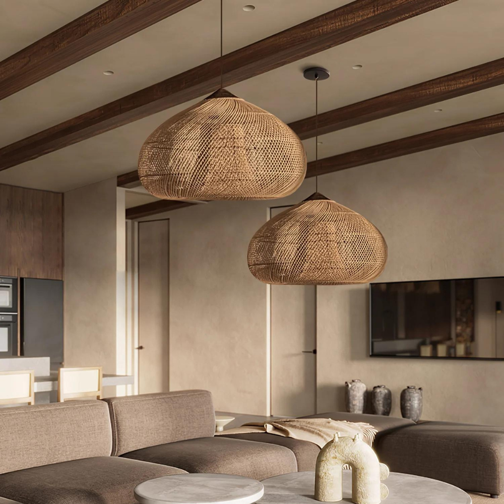 Aveline – Handgemaakte Rattan Japandi Hanglamp