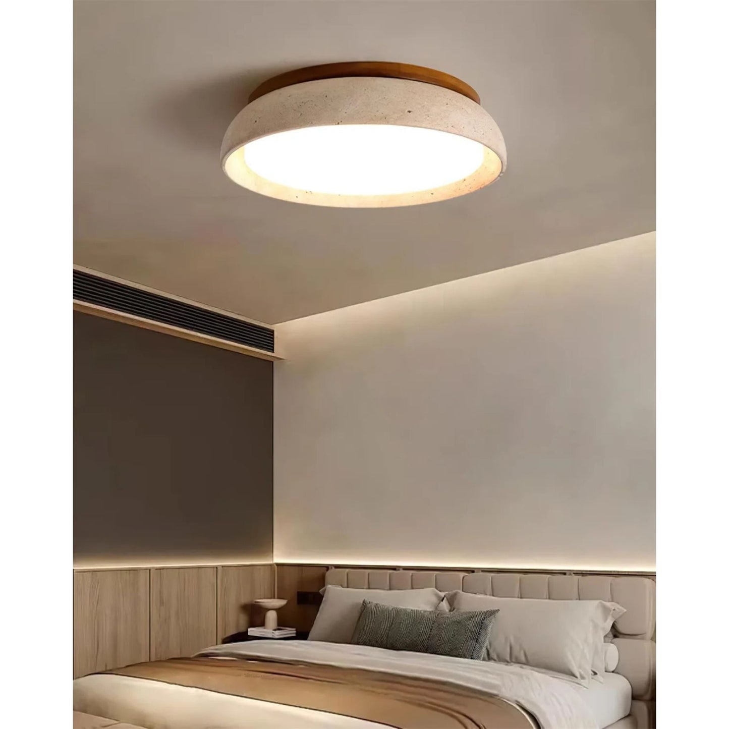 Depiara – Travertin & Houten LED Plafondlamp