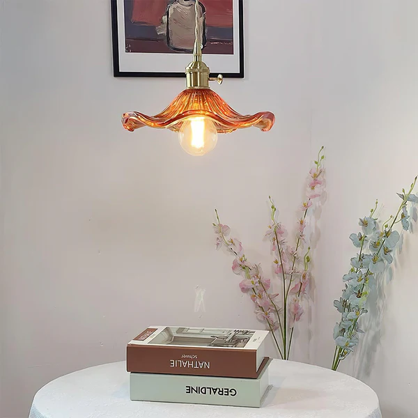 Coverra – Hibiscus Glazen Hanglamp voor Sfeervolle Gloed