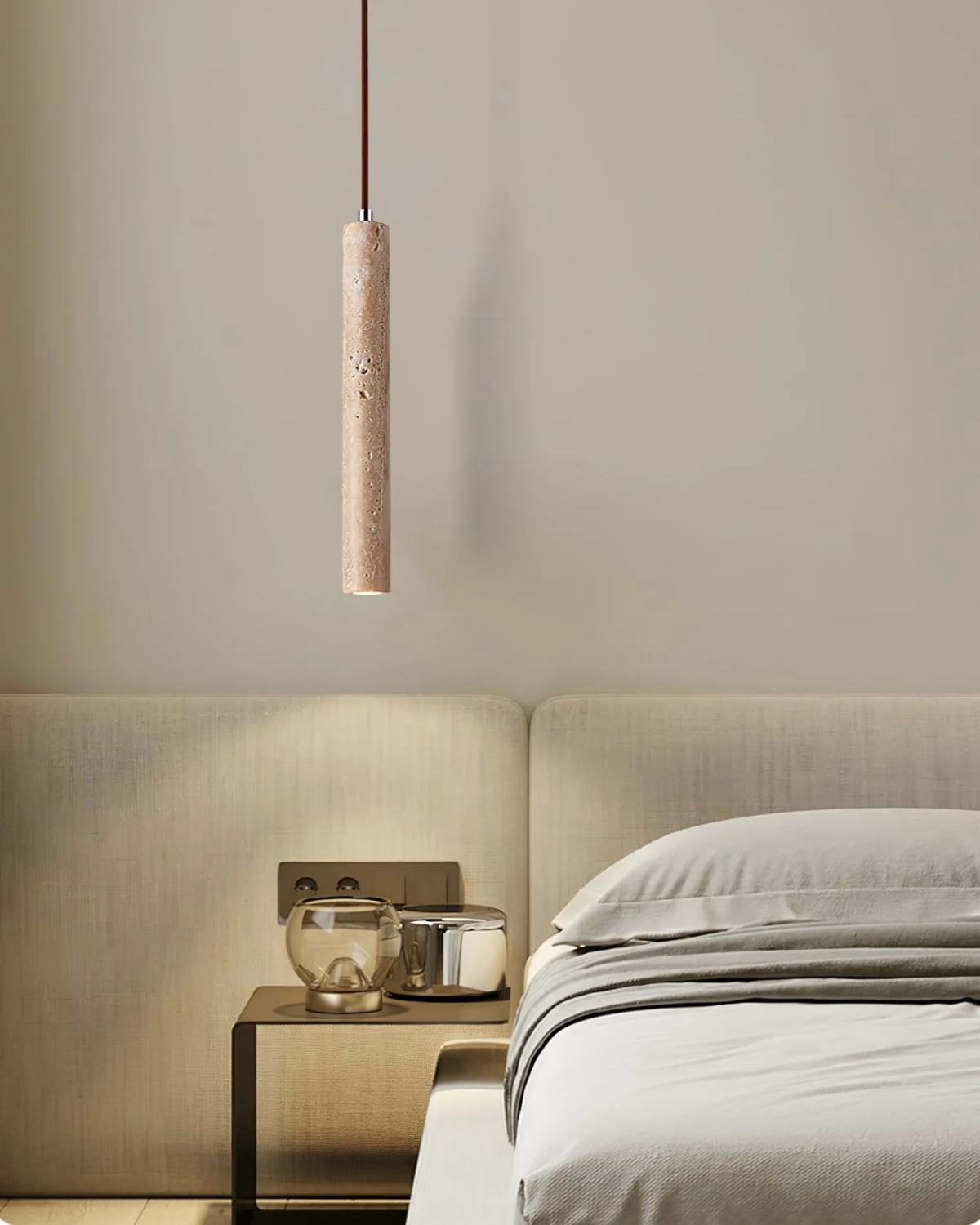 Coltra – Minimalistische Travertijn Cilinder Hanglamp