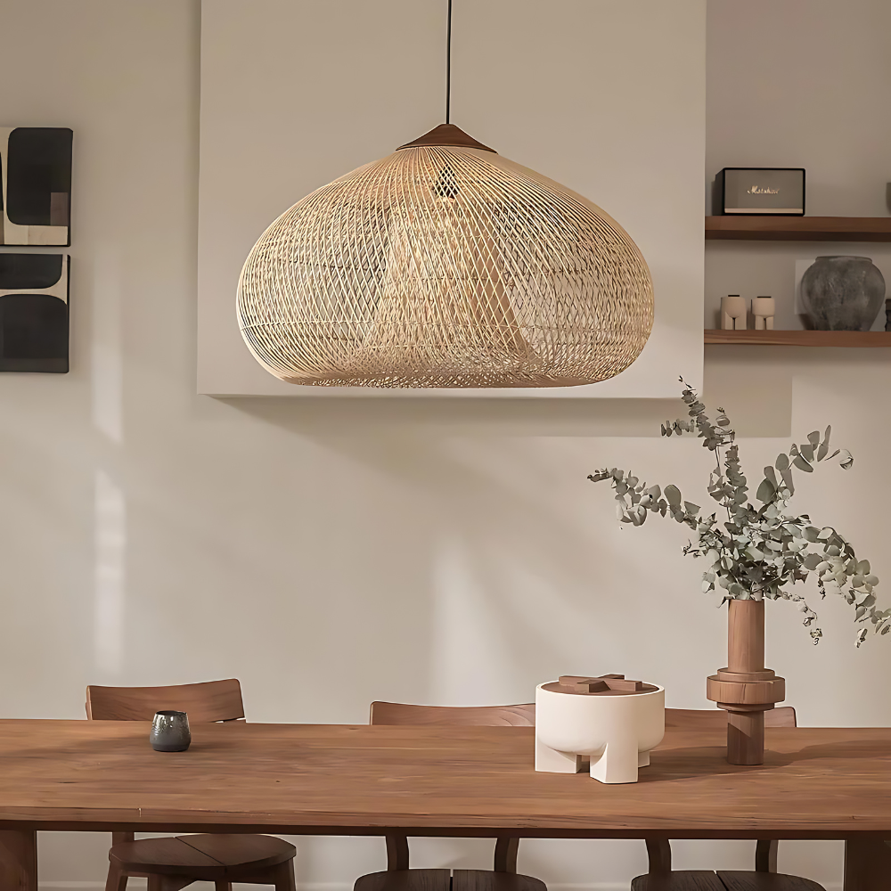 Aveline – Handgemaakte Rattan Japandi Hanglamp
