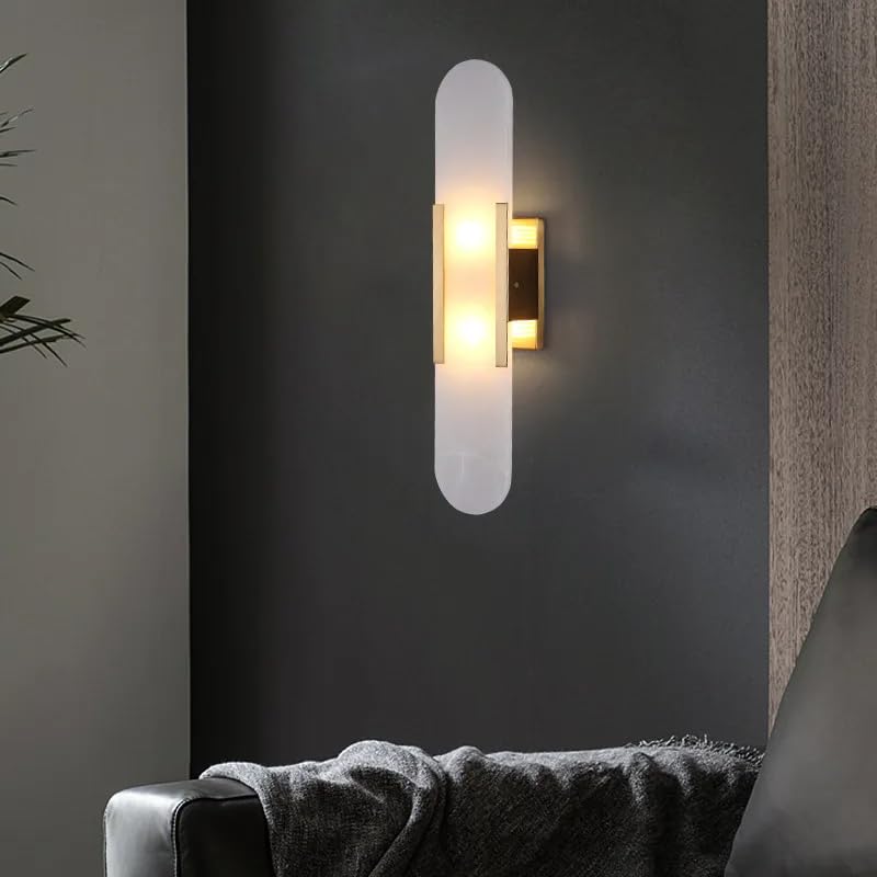 Selaro – Moderne Marmeren Wandlamp (Luxe Bedlamp, Dimbaar)