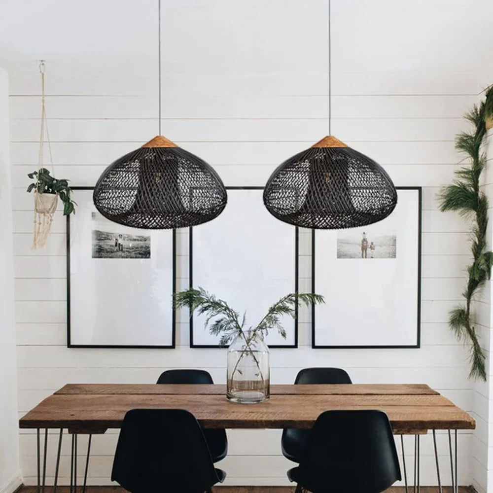 Aveline – Handgemaakte Rattan Japandi Hanglamp