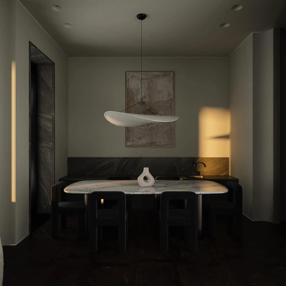 Kaze – Japandi Zijde Hanglamp & Plafondlamp (Dimbaar in Drie Kleuren, Modern Design)