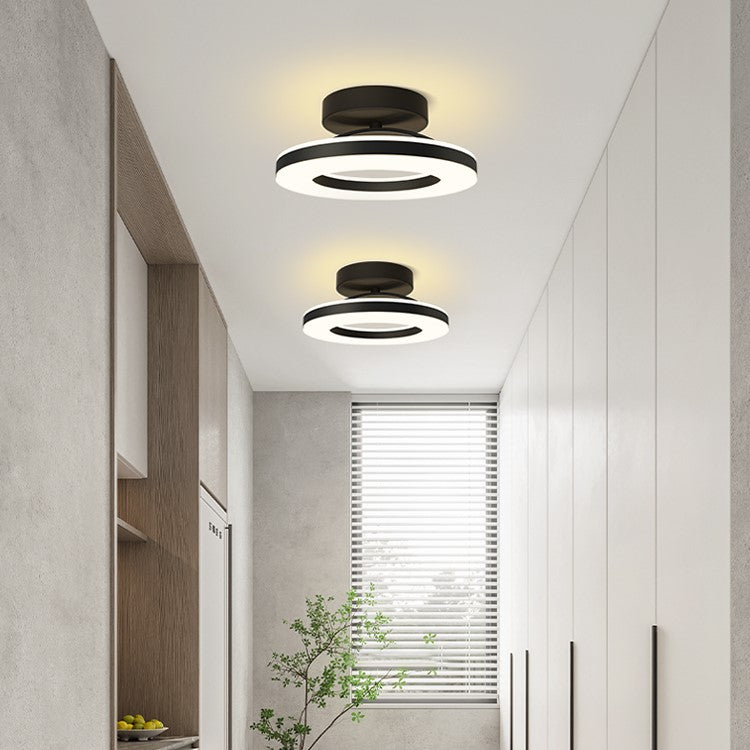 Framora - Moderne Ronde IJzeren LED Plafondlamp Voor Stijlvolle Gangen