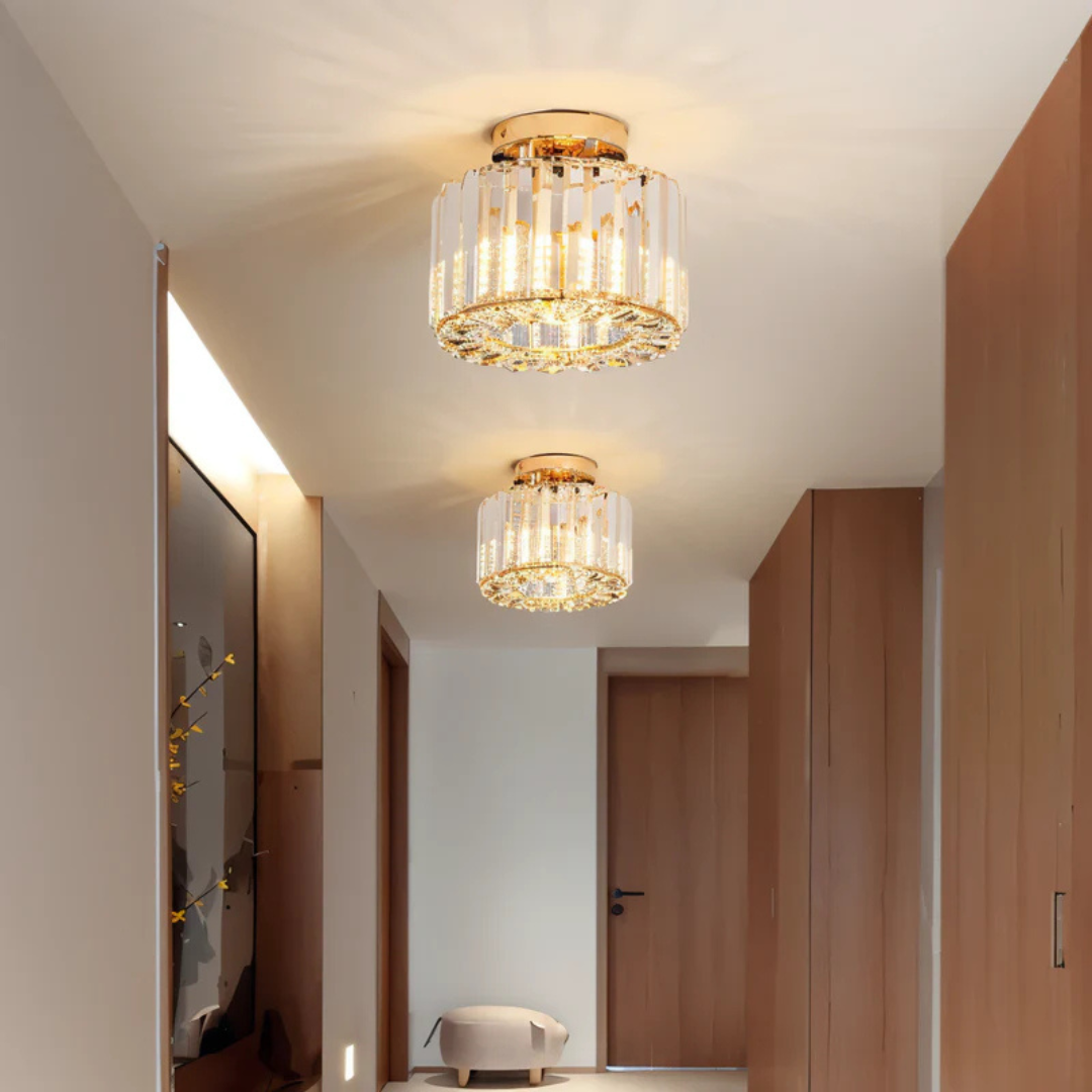 Sparkora – Luxe Kristallen Plafondlamp met Sprankelende Afwerking
