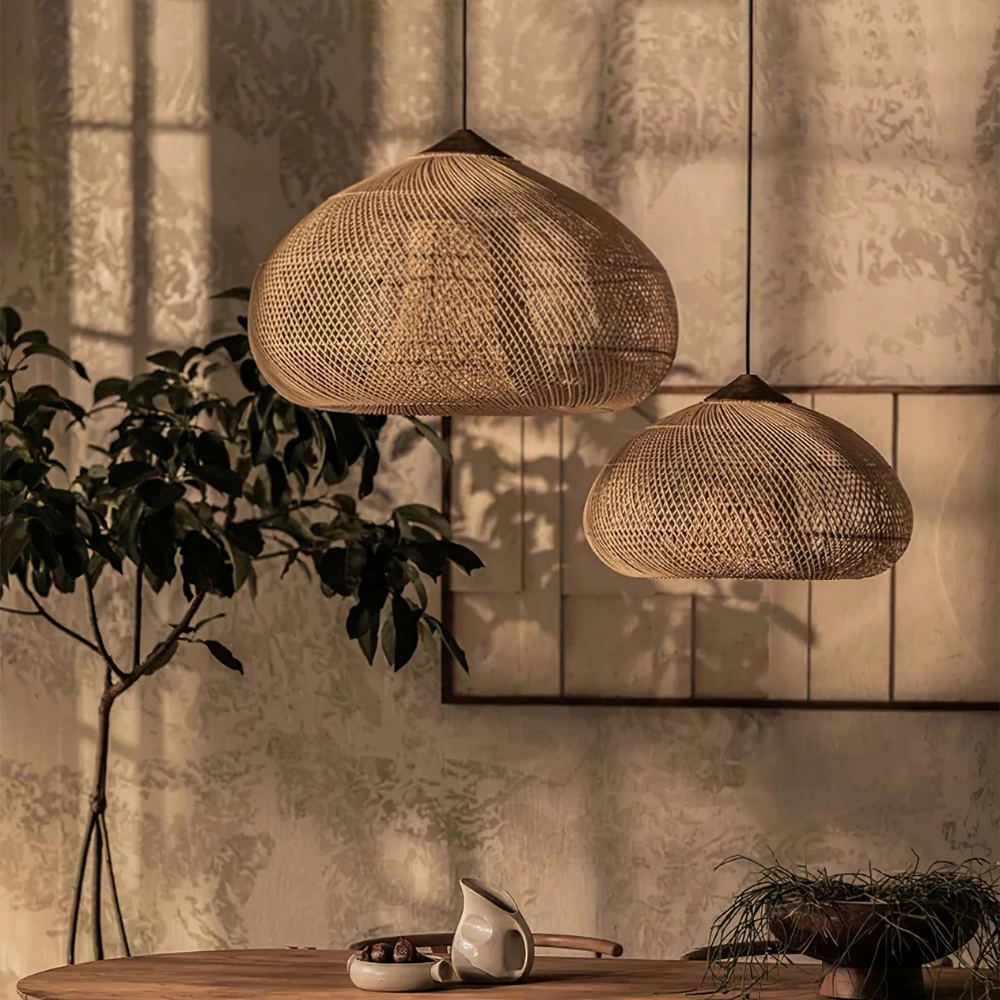 Aveline – Handgemaakte Rattan Japandi Hanglamp