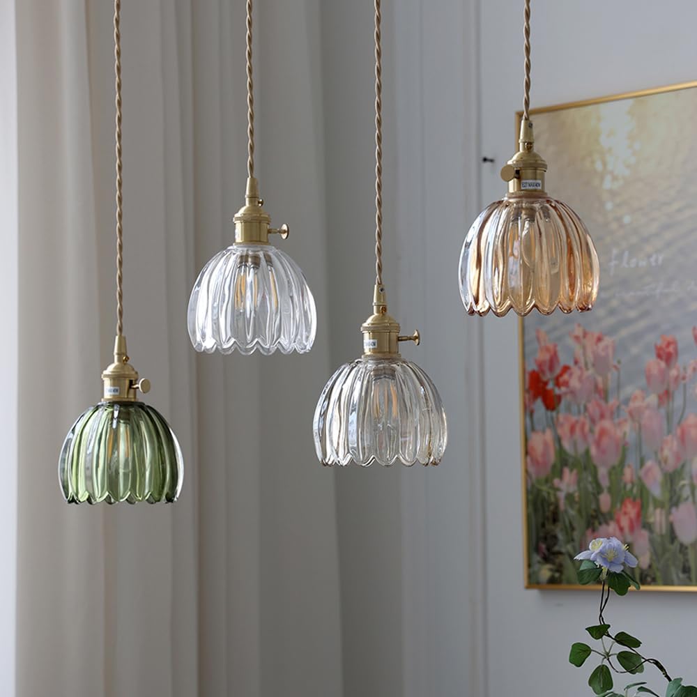 Amara – Elegante Glazen Bloem Hanglamp Plafondlamp