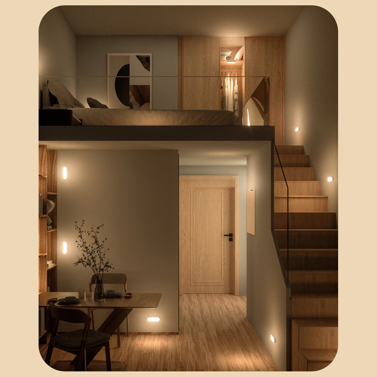 LumiSafe – Slimme Bewegingssensor Wandlamp (Oplaadbaar, Slank Design)