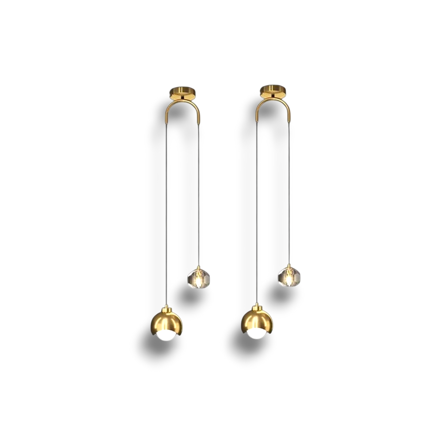 Urnelis - Elegante Hanglamp Van Goud En Kristal Met LED Voor Woon- En Eetruimtes