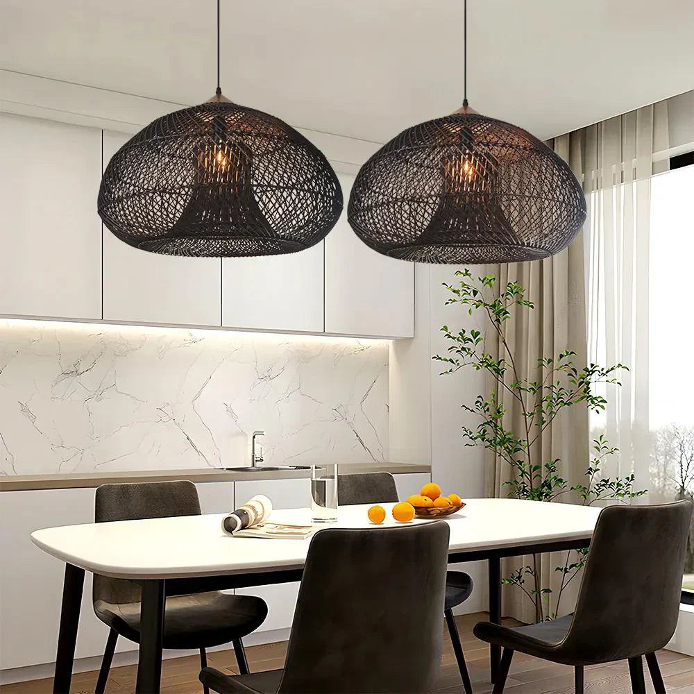 Aveline – Handgemaakte Rattan Japandi Hanglamp