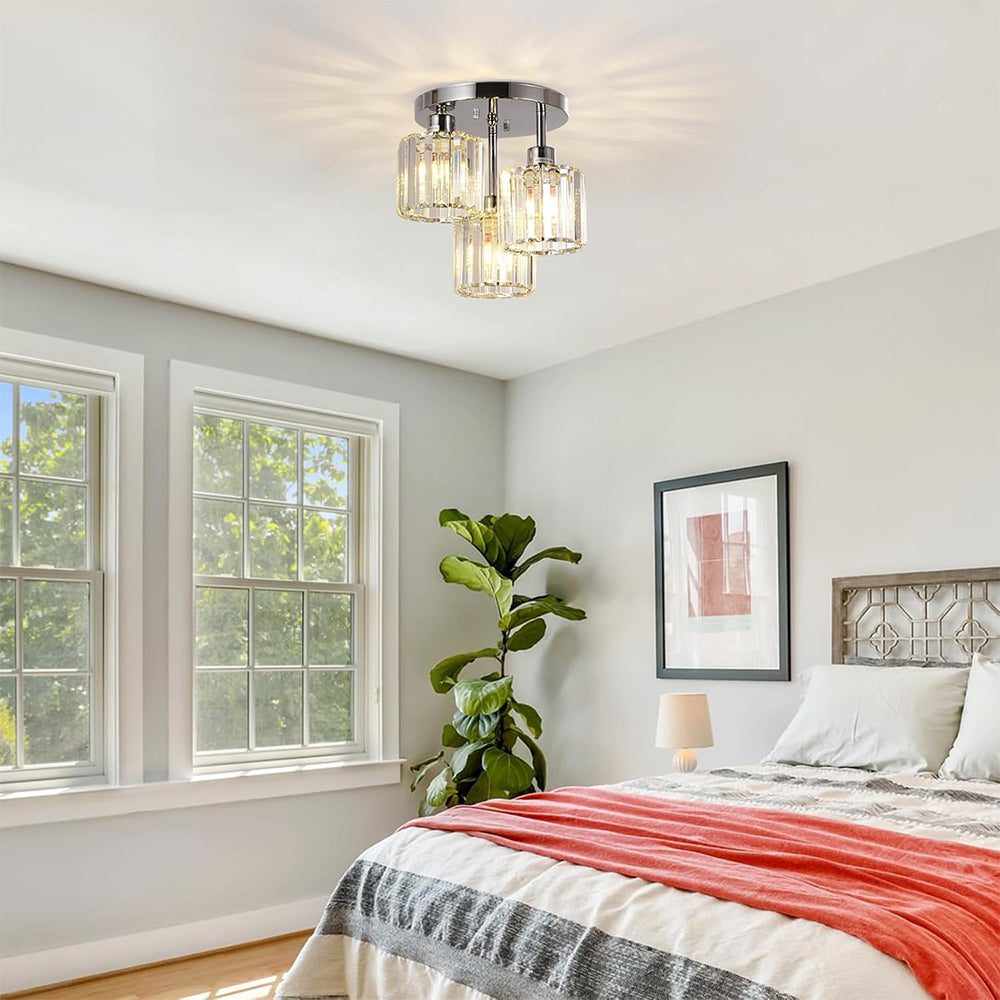 Murvista - Stijlvolle Kristallen Semi Plafondlamp Voor Moderne Slaapkamers