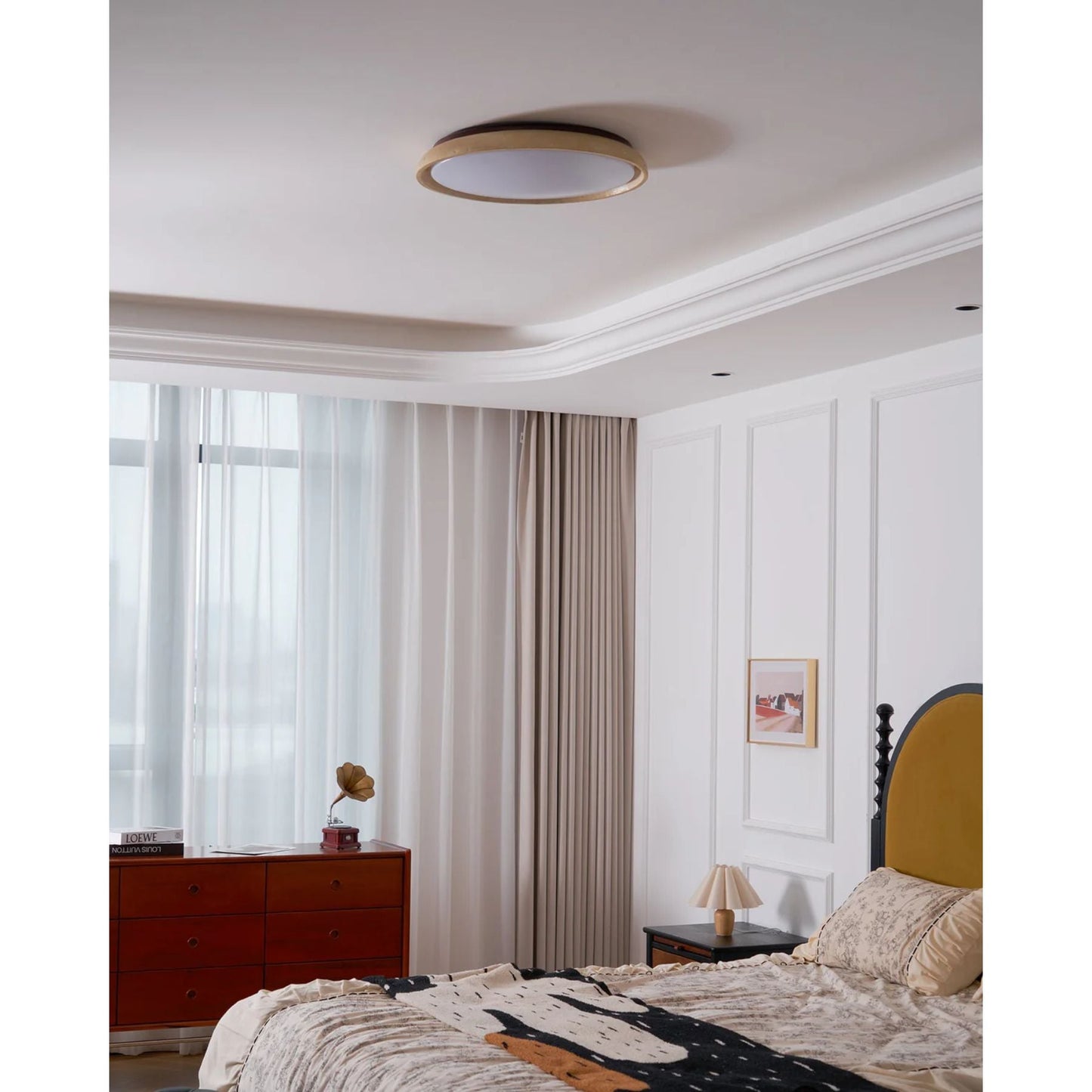 Depiara – Travertin & Houten LED Plafondlamp