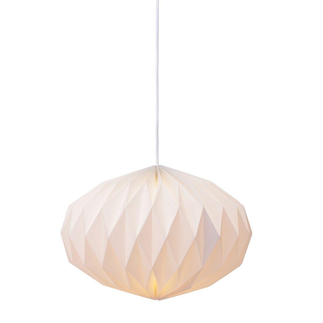 Sheetara - Stijlvolle Witte Pendel Lamp Met Plissé Acryl Kap Ø42 Cm