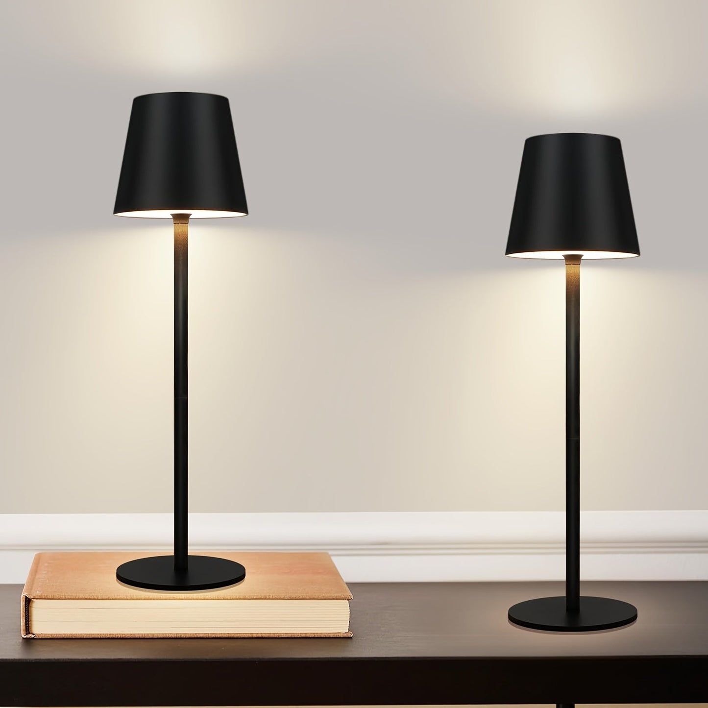 Seta – 2x Oplaadbare LED Tafellampen (Draadloos, Touch Control, USB Opladen)