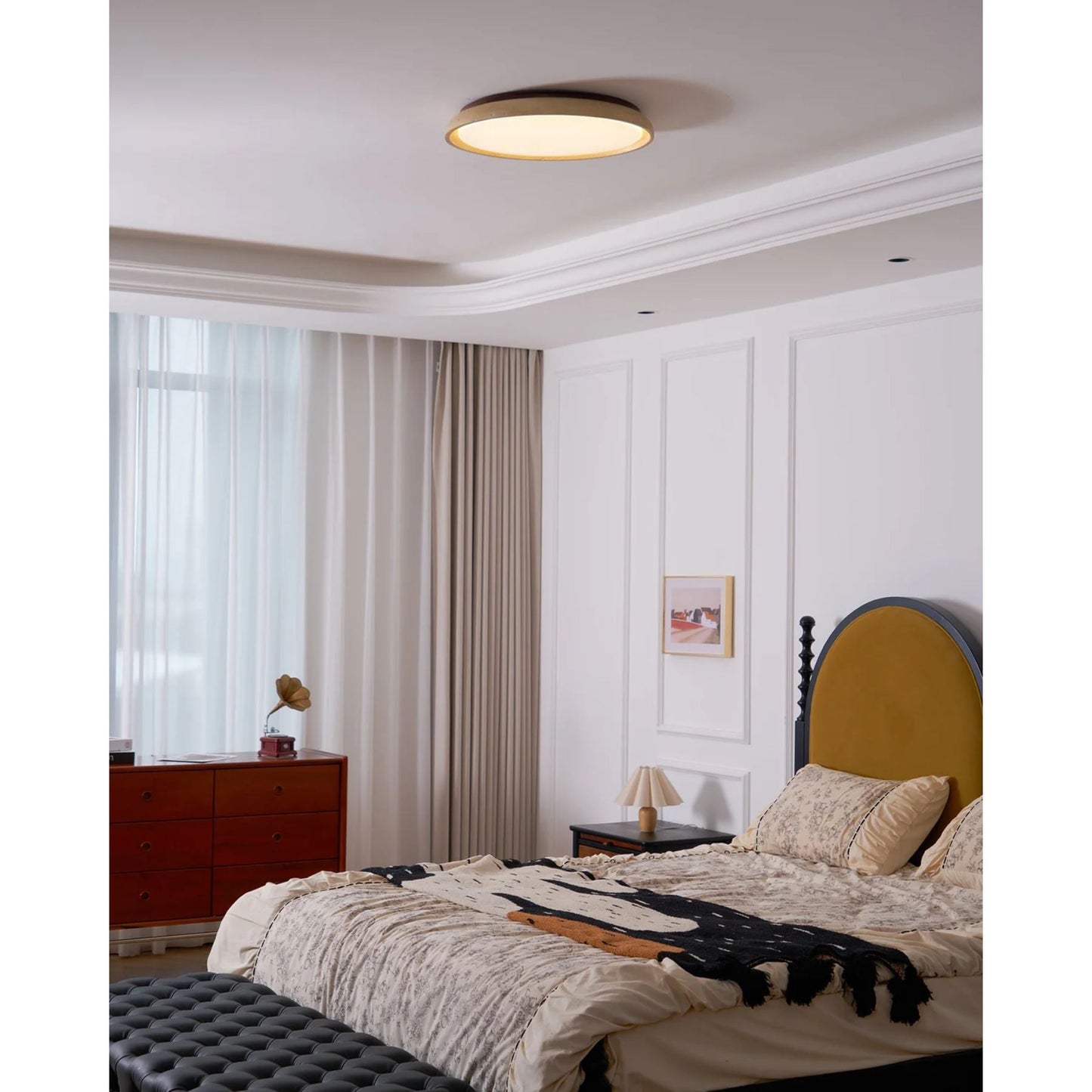 Depiara – Travertin & Houten LED Plafondlamp