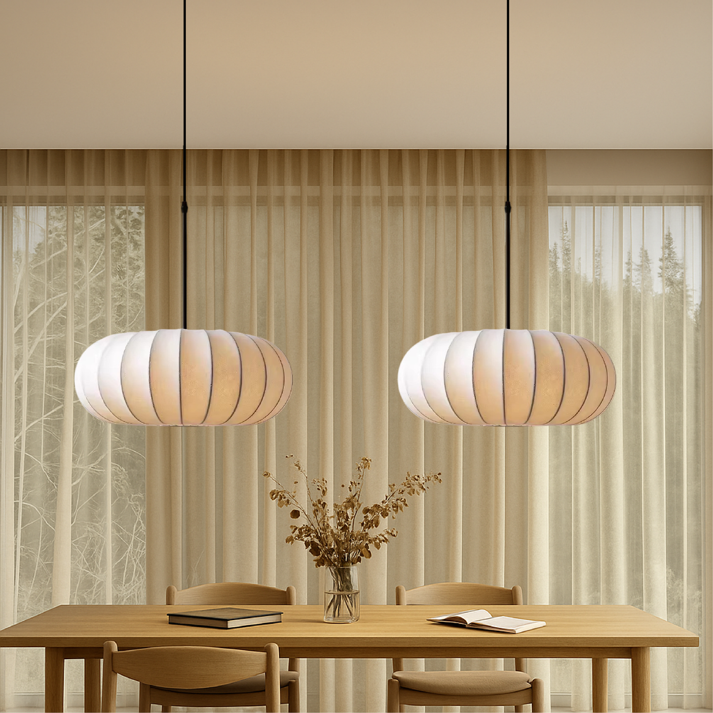 Lampix - Elegante Zijden Hanglamp Met Zachte Gloed