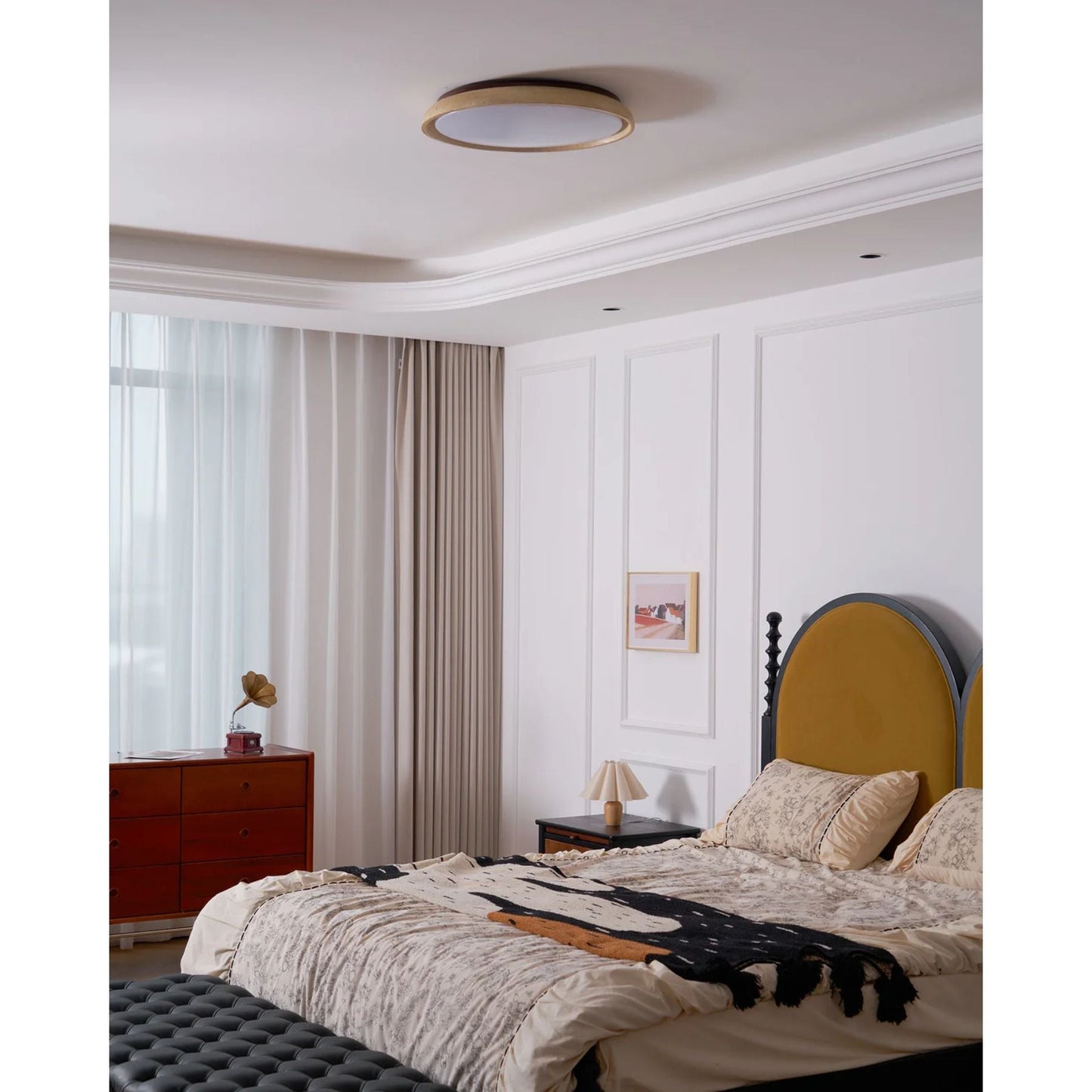 Depiara – Travertin & Houten LED Plafondlamp