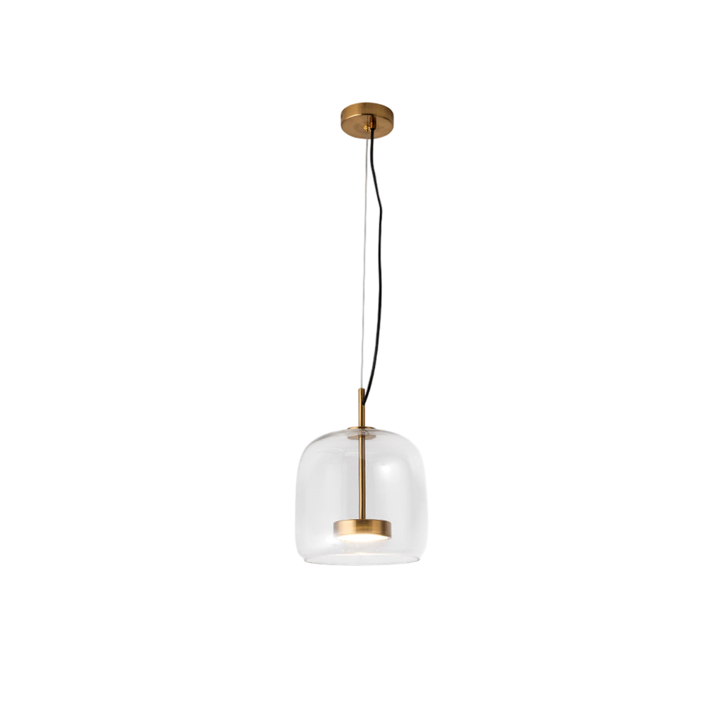 Framevia - AmberGlow Retro LED Hanglampen Goud Metaal Glas