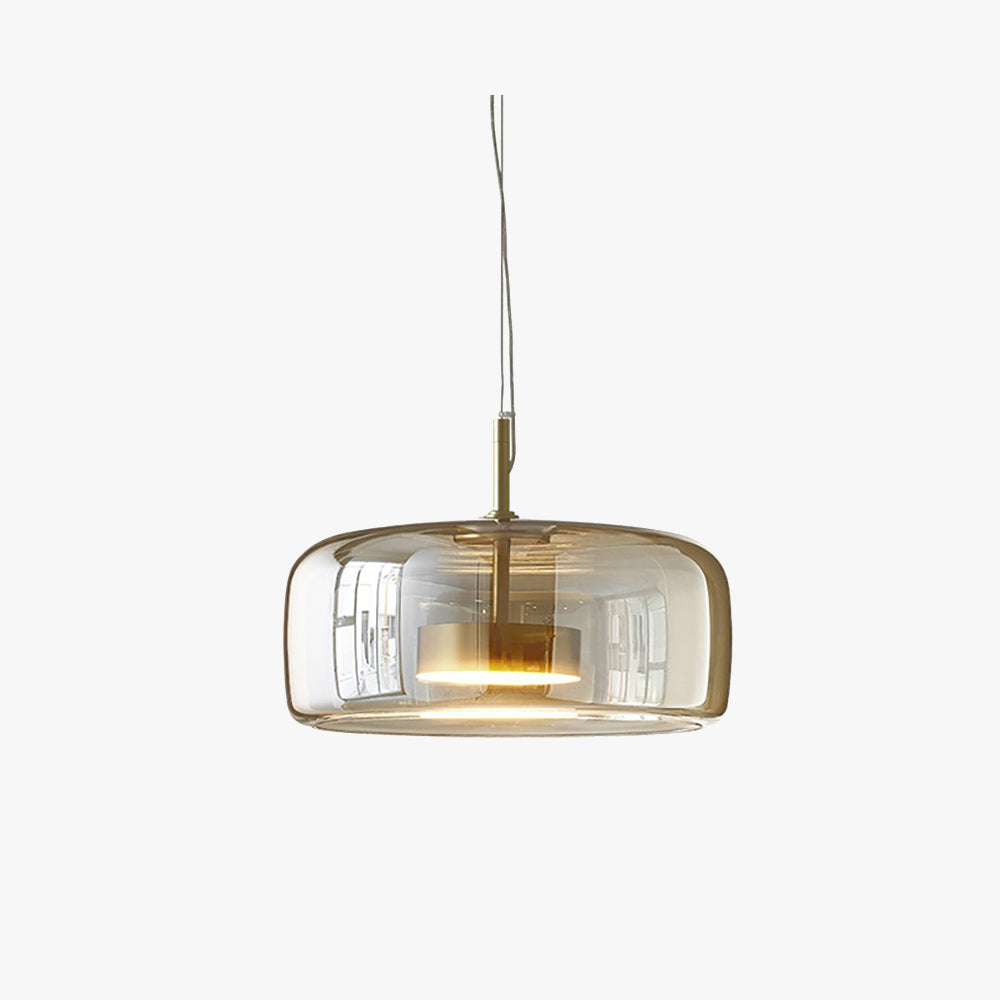 Framevia - AmberGlow Retro LED Hanglampen Goud Metaal Glas