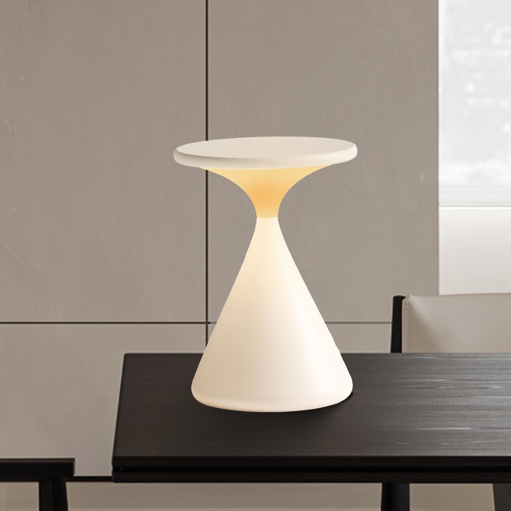 Amos – Draadloze LED Tafellamp (Zandloper Design, Dimbaar, Oplaadbaar)