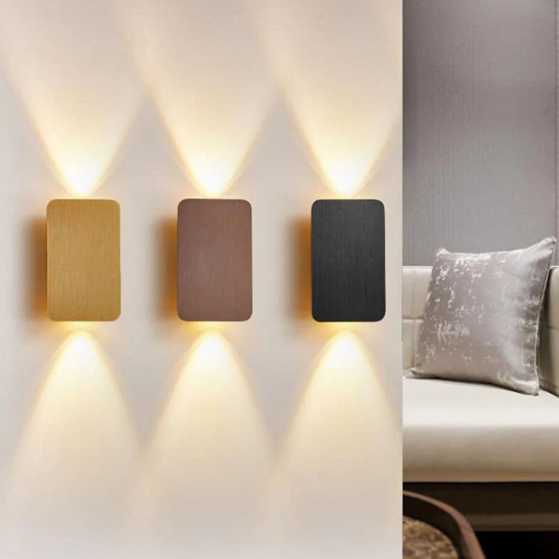 Arvo – Scandinavische Minimalistische Rechthoekige Aluminium LED Wandlamp (2-Licht)