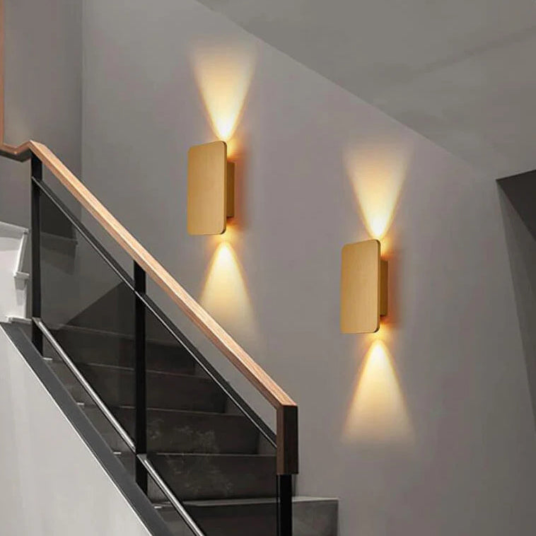 Arvo – Scandinavische Minimalistische Rechthoekige Aluminium LED Wandlamp (2-Licht)