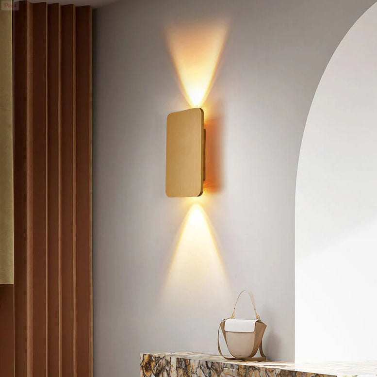 Arvo – Scandinavische Minimalistische Rechthoekige Aluminium LED Wandlamp (2-Licht)