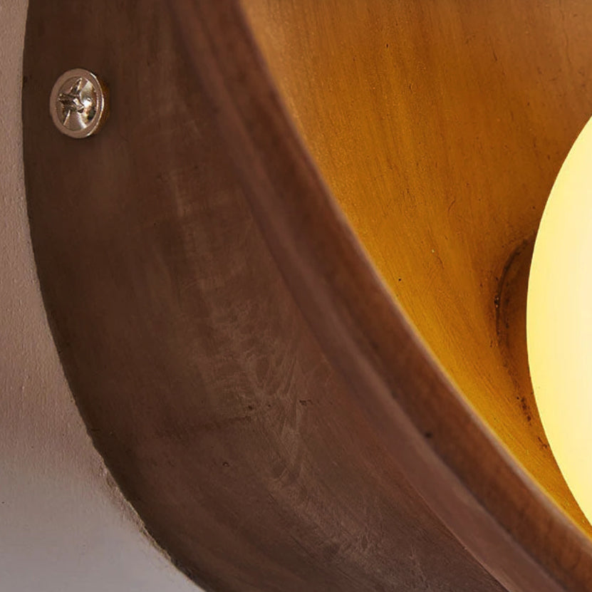 Orbis – Moderne Minimalistische Ronde Wandlamp (1-Lichts, Hars & IJzer)