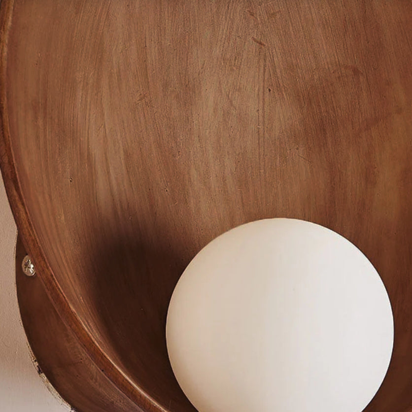 Orbis – Moderne Minimalistische Ronde Wandlamp (1-Lichts, Hars & IJzer)