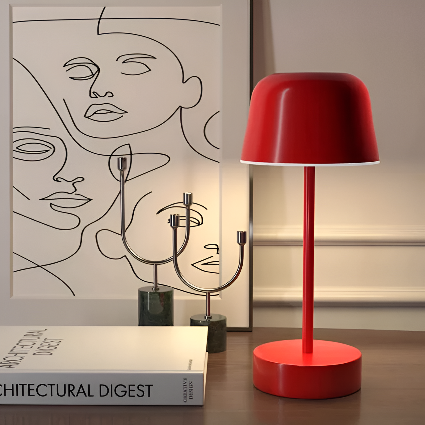 Viva – Retro LED Tafellamp (Draadloos, USB Oplaadbaar, Kleurrijk Design)