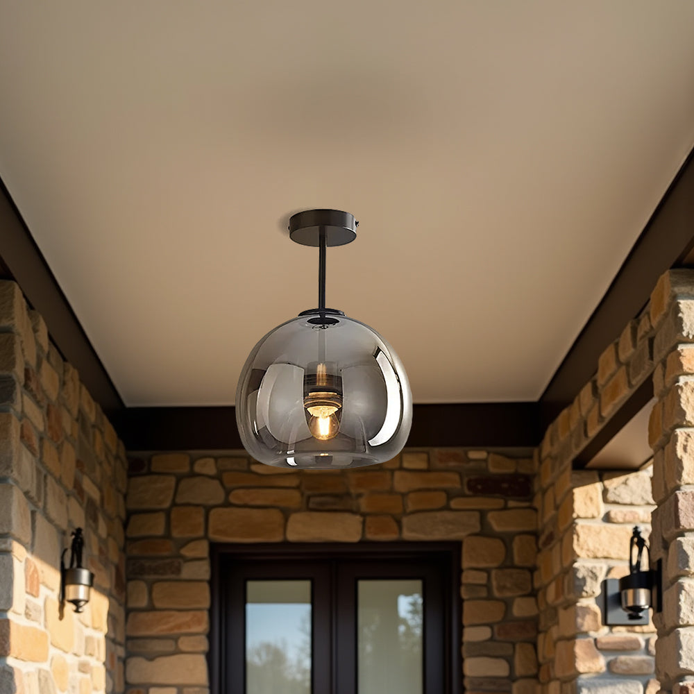 Patiora - Retro Koperen Glazen Plafondlamp Met Moderne Designuitstraling