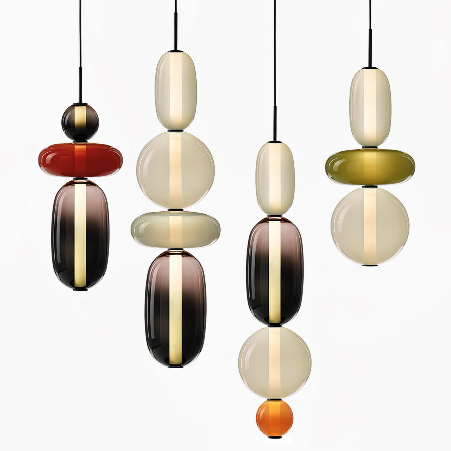 Veyla – Gekleurde Glazen Hanglamp (Plafondlamp, Modern Artistiek LED)