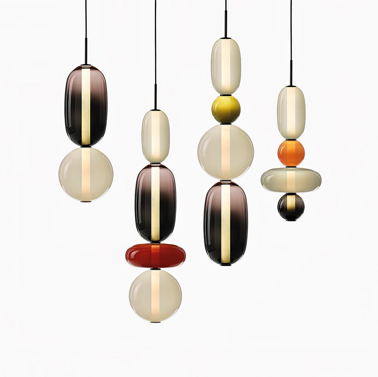 Veyla – Gekleurde Glazen Hanglamp (Plafondlamp, Modern Artistiek LED)
