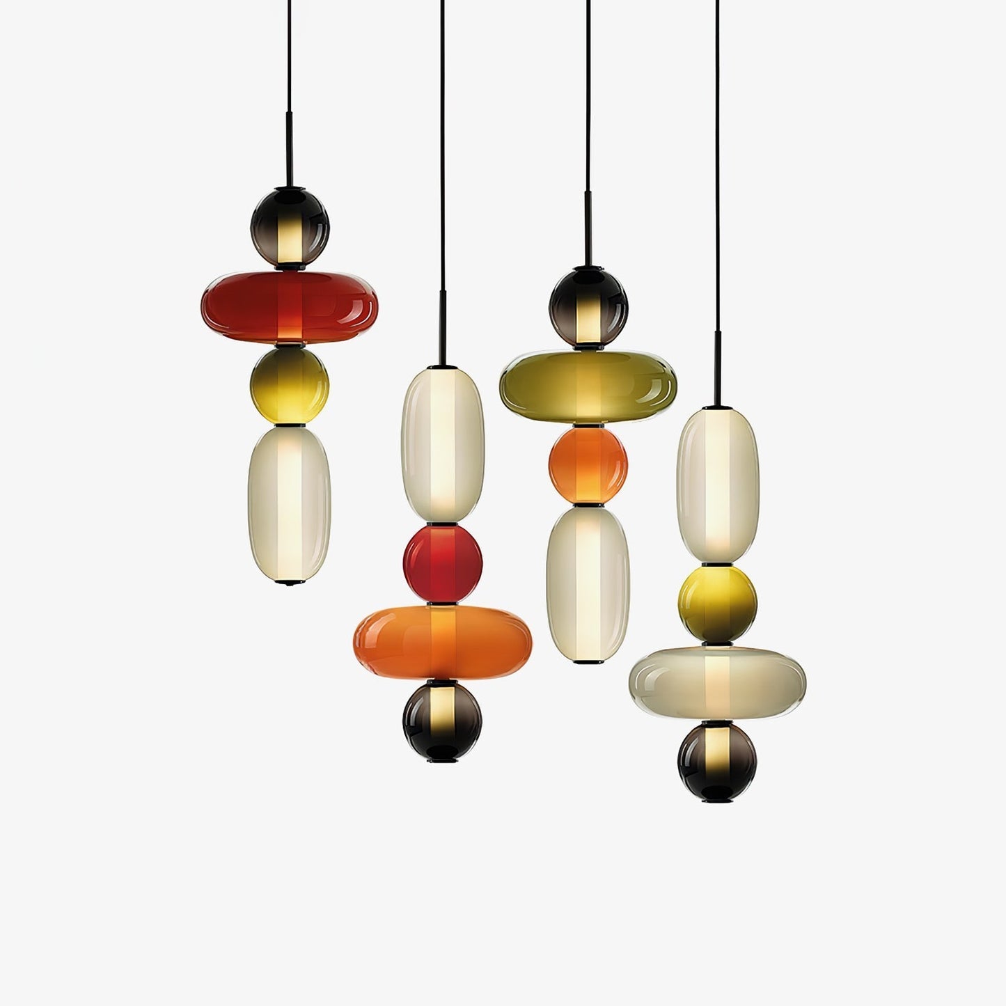Veyla – Gekleurde Glazen Hanglamp (Plafondlamp, Modern Artistiek LED)