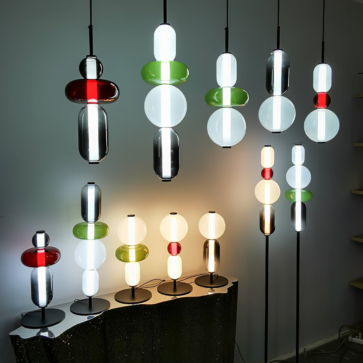 Veyla – Gekleurde Glazen Hanglamp (Plafondlamp, Modern Artistiek LED)