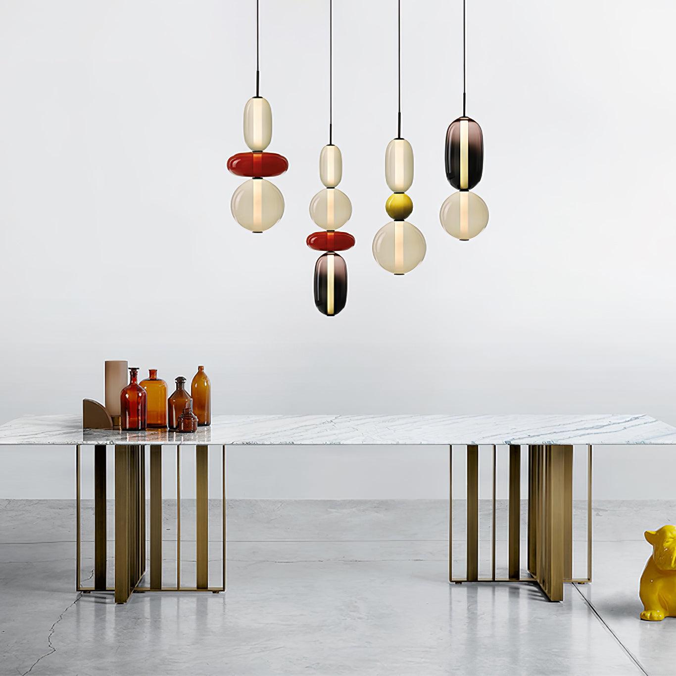 Veyla – Gekleurde Glazen Hanglamp (Plafondlamp, Modern Artistiek LED)