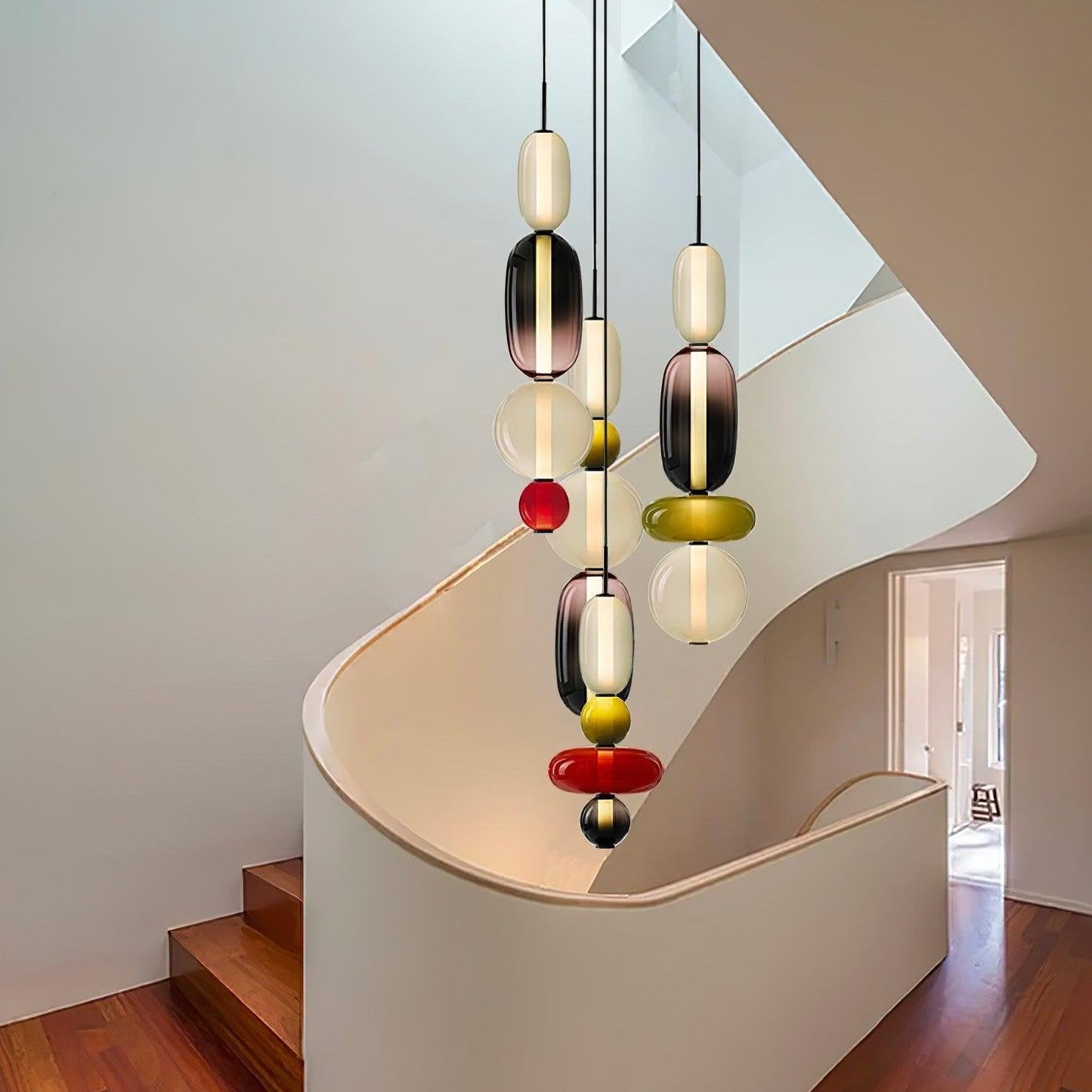 Veyla – Gekleurde Glazen Hanglamp (Plafondlamp, Modern Artistiek LED)