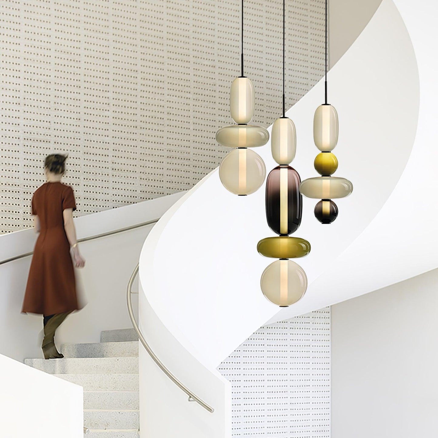 Veyla – Gekleurde Glazen Hanglamp (Plafondlamp, Modern Artistiek LED)