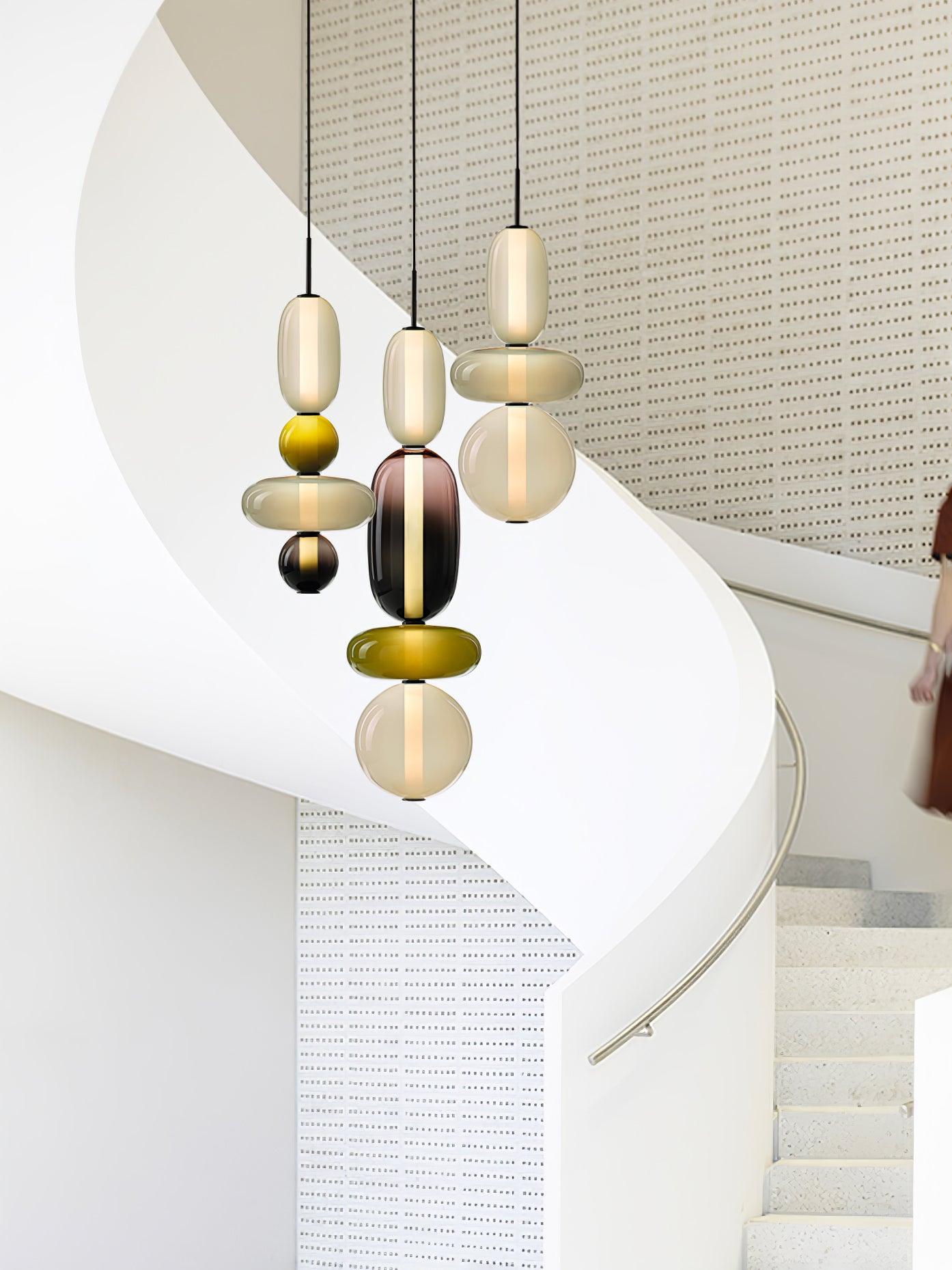 Veyla – Gekleurde Glazen Hanglamp (Plafondlamp, Modern Artistiek LED)