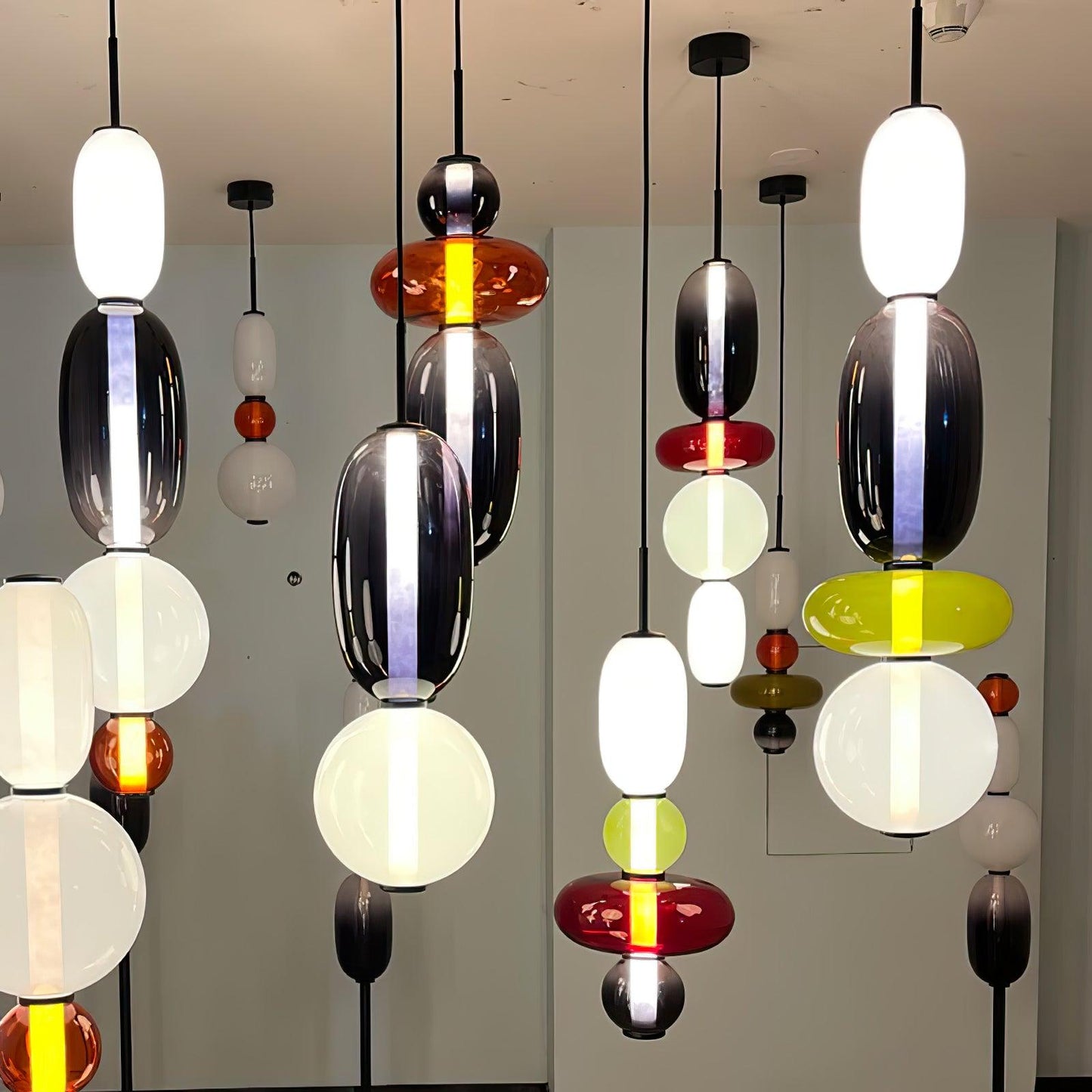 Veyla – Gekleurde Glazen Hanglamp (Plafondlamp, Modern Artistiek LED)