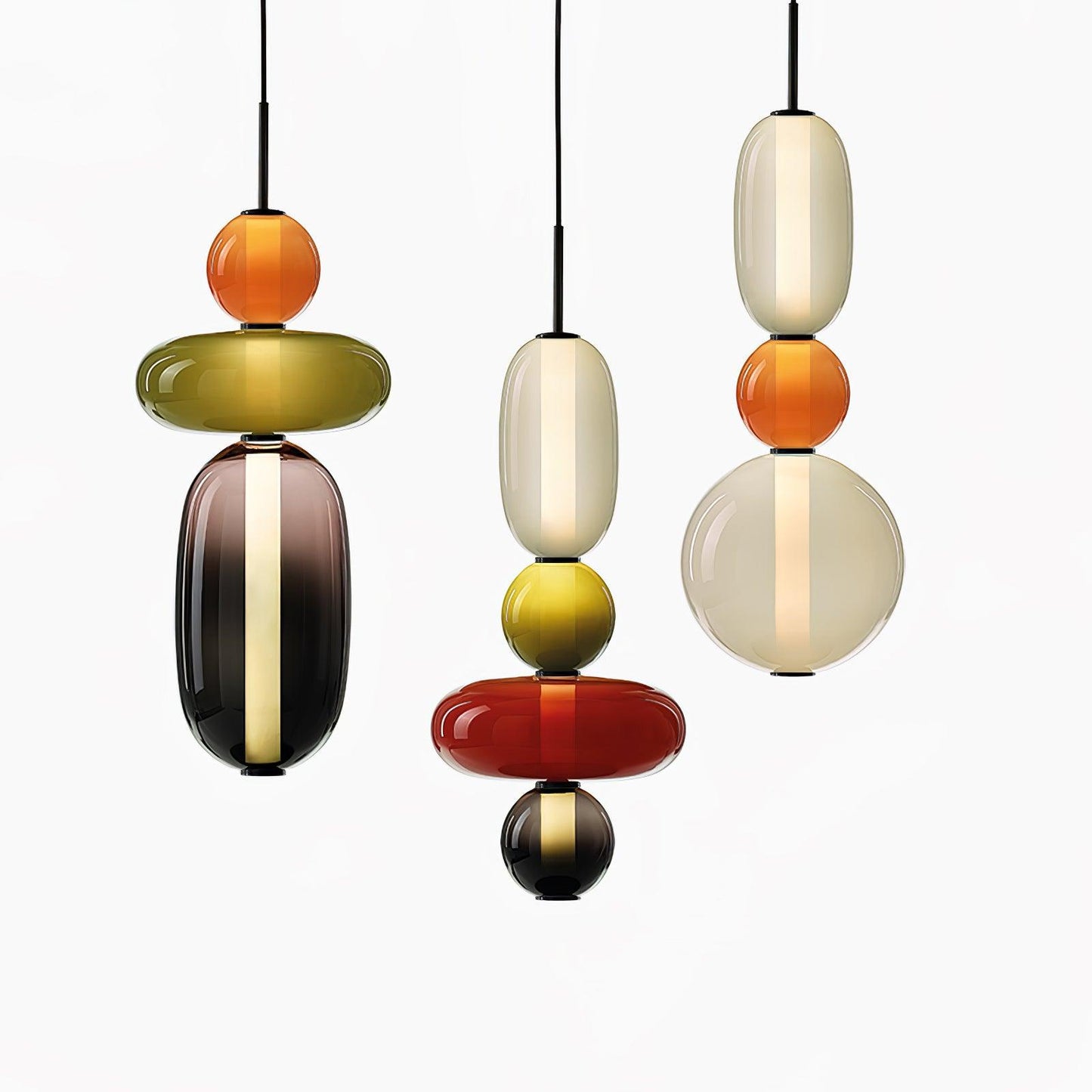 Veyla – Gekleurde Glazen Hanglamp (Plafondlamp, Modern Artistiek LED)