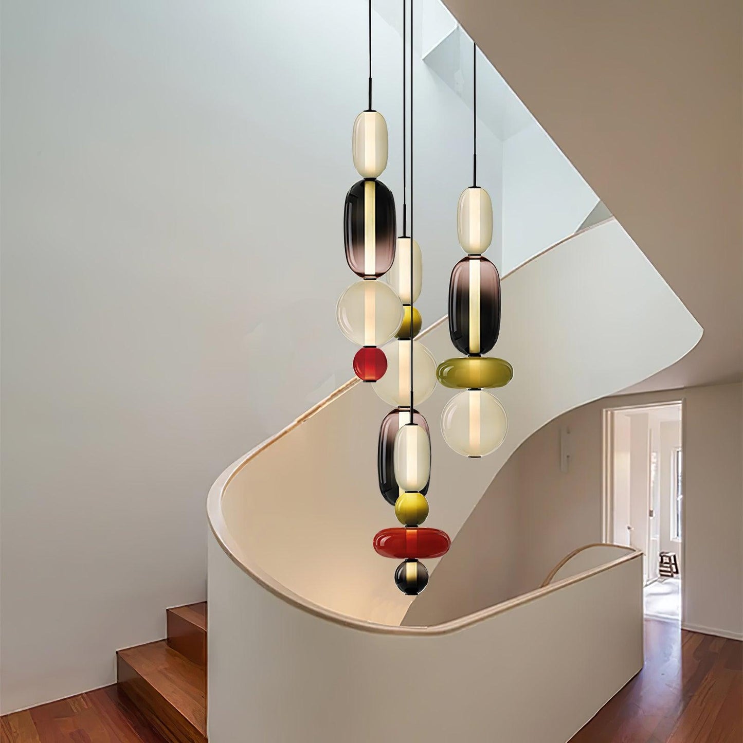 Veyla – Gekleurde Glazen Hanglamp (Plafondlamp, Modern Artistiek LED)