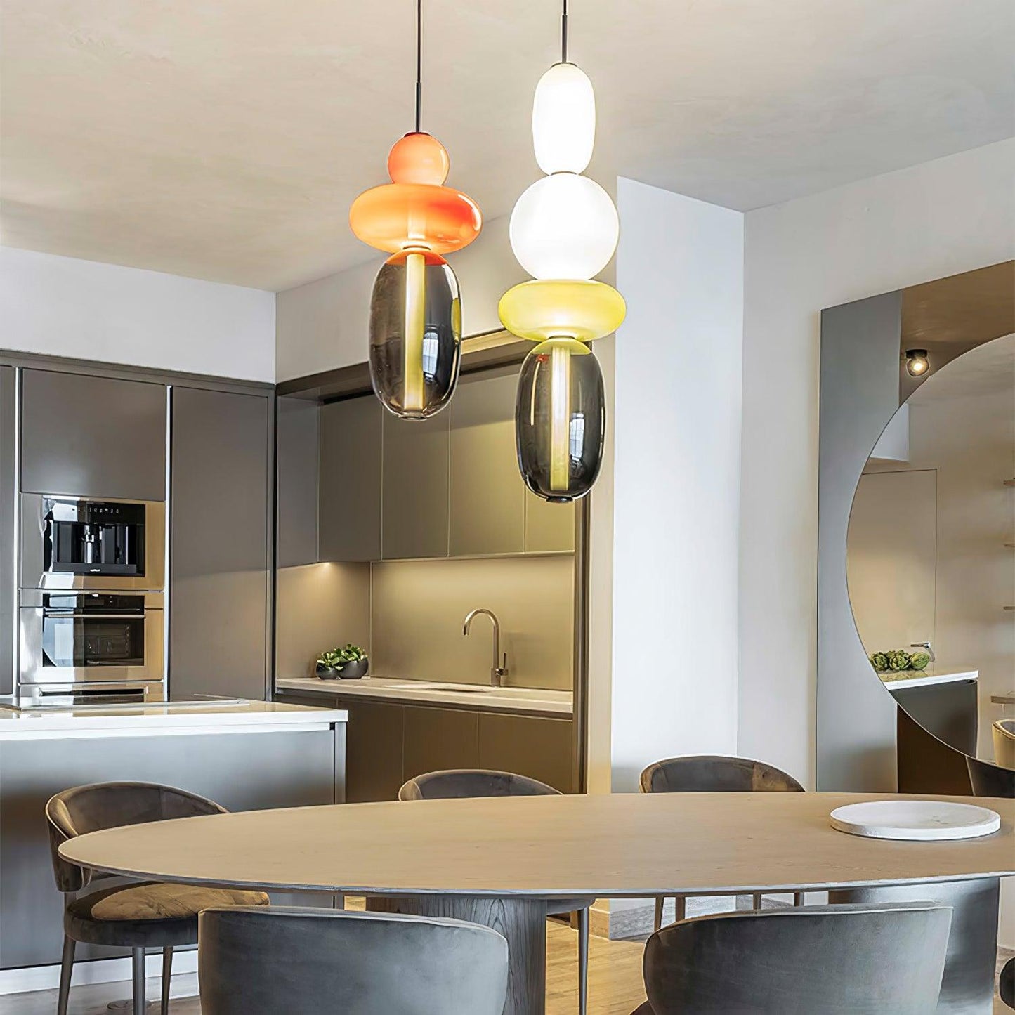 Veyla – Gekleurde Glazen Hanglamp (Plafondlamp, Modern Artistiek LED)