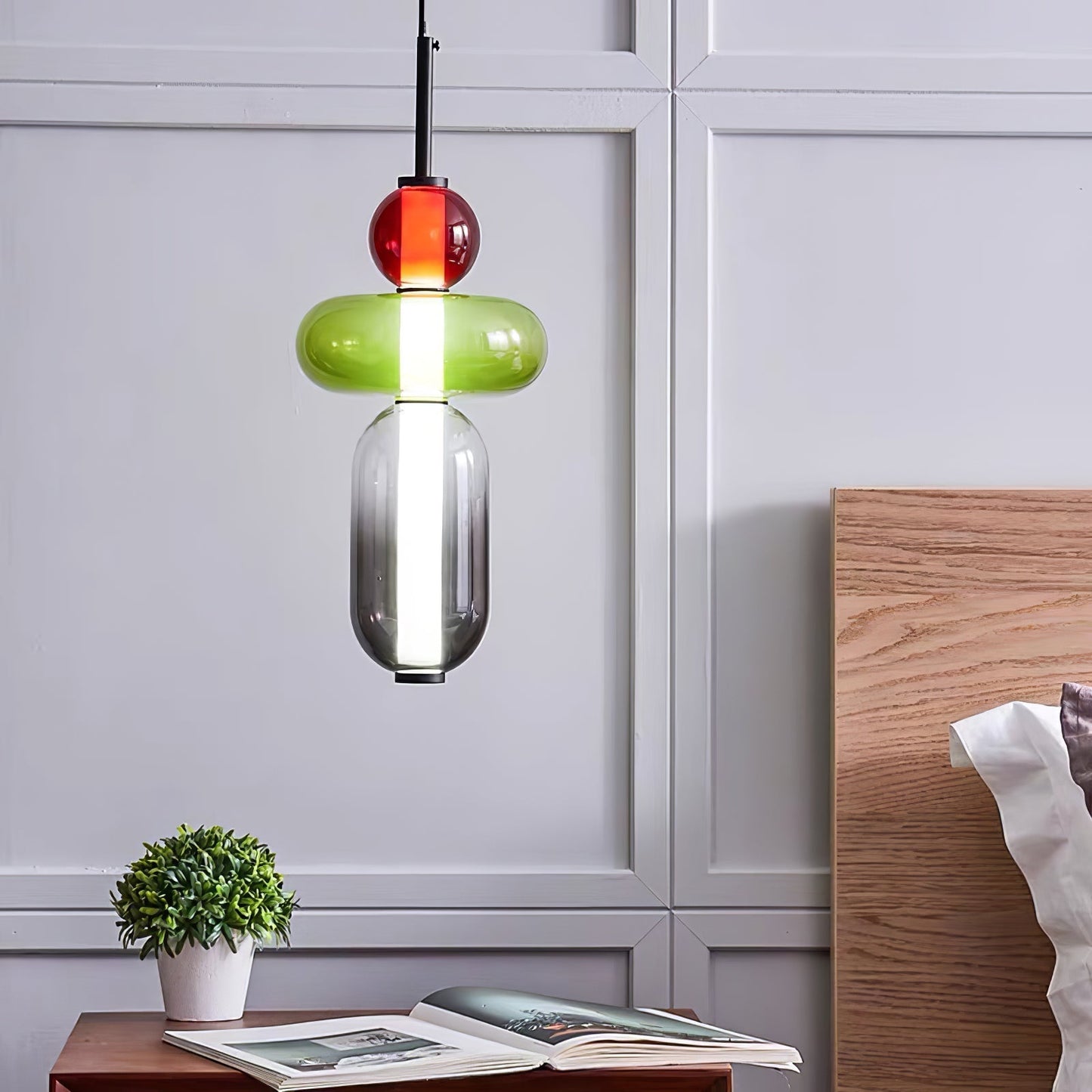 Veyla – Gekleurde Glazen Hanglamp (Plafondlamp, Modern Artistiek LED)