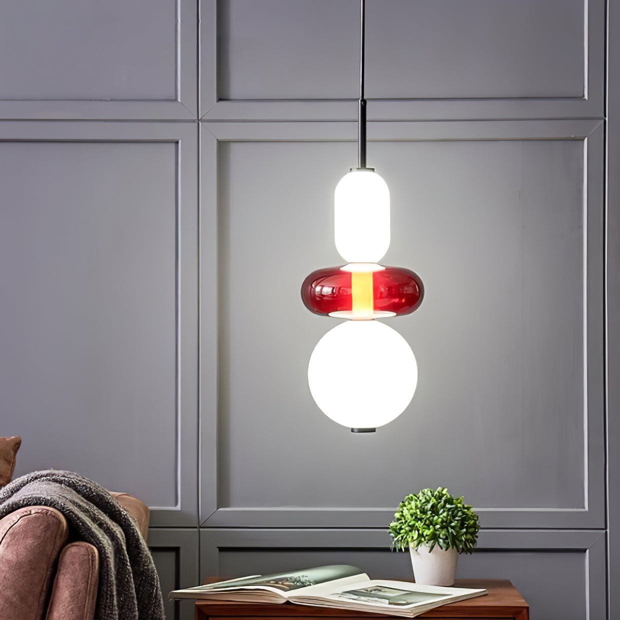Veyla – Gekleurde Glazen Hanglamp (Plafondlamp, Modern Artistiek LED)