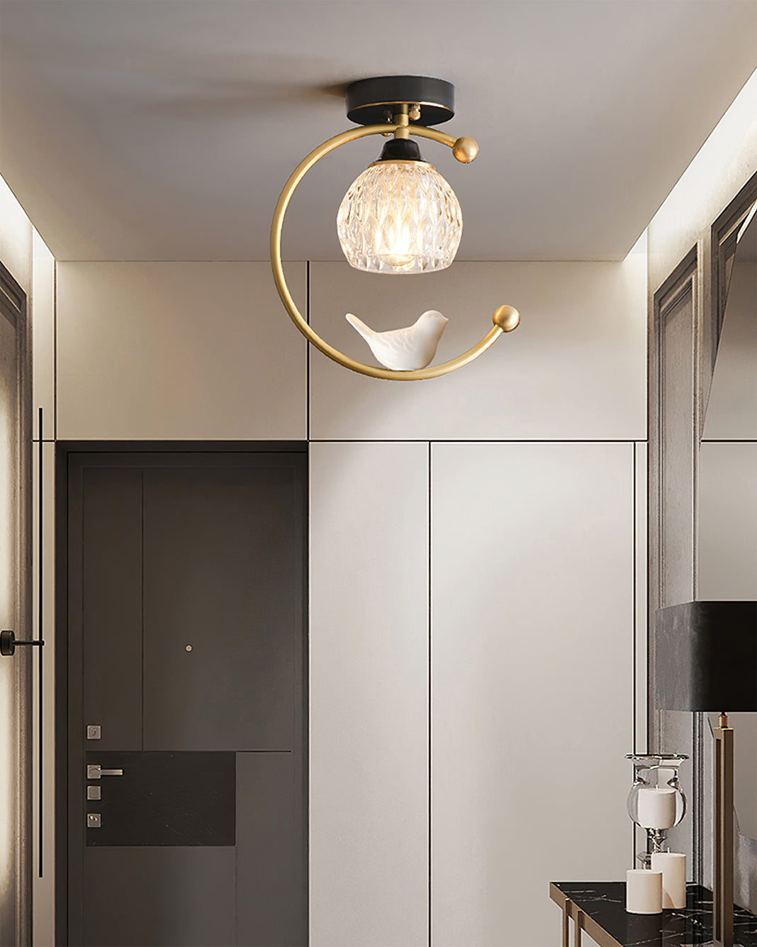 Auroria - Elegante Keramische Vogel Plafondlamp Voor Gezellige Sfeerverlichting